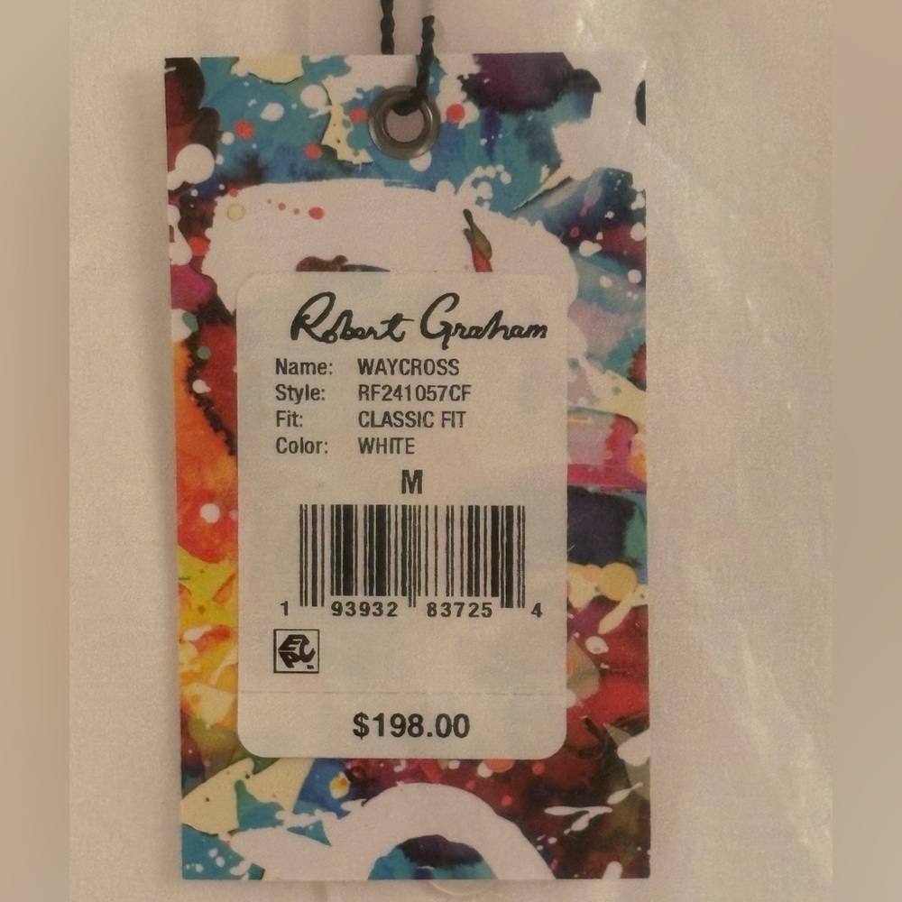 🤍Robert Graham • men’s white jacquard waycross long sleeve button down • M • NWT - Picture 11 of 11